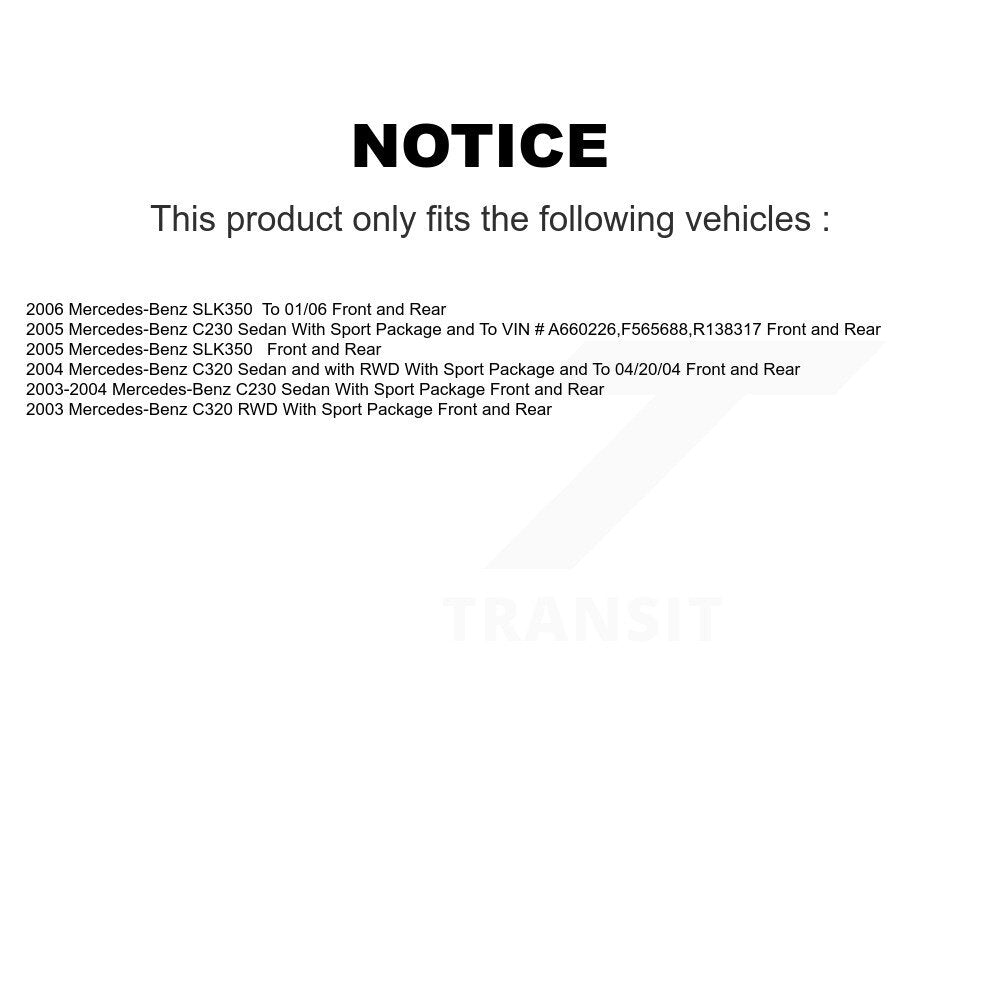Front Rear Disc Brake Rotor & Ceramic Pad Kit For Mercedes-Benz C230 C320 SLK350