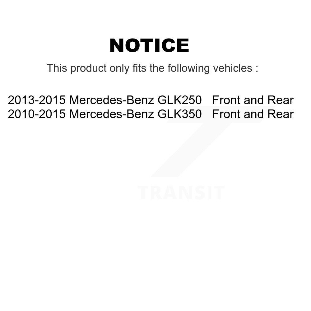 Front Rear Disc Brake Rotors And Ceramic Pad Kit For Mercedes-Benz GLK350 GLK250