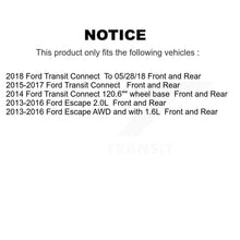Charger l'image dans la galerie, Front Rear Disc Brake Rotors And Ceramic Pad Kit For Ford Escape Transit Connect