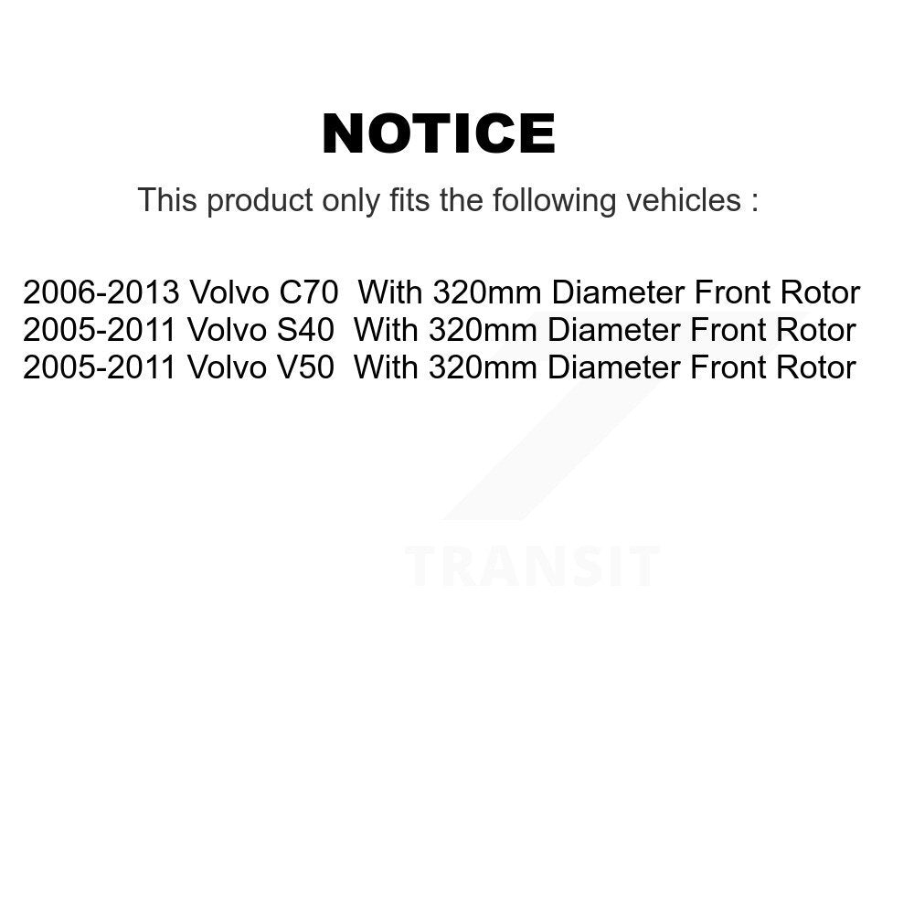Front Rear Disc Brake Rotors And Ceramic Pads Kit For Volvo S40 C70 V50