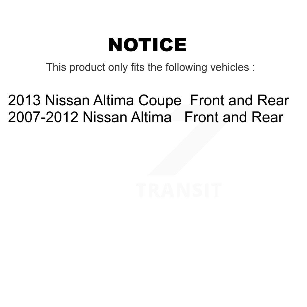 Front Rear Disc Brake Rotors And Ceramic Pads Kit For Nissan Altima