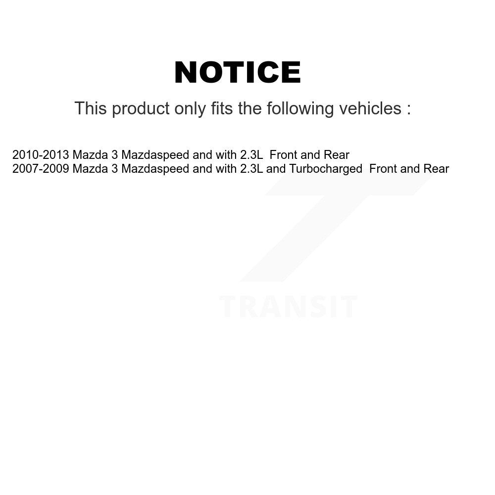 Front Rear Disc Brake Rotors And Ceramic Pads Kit For Mazda 3