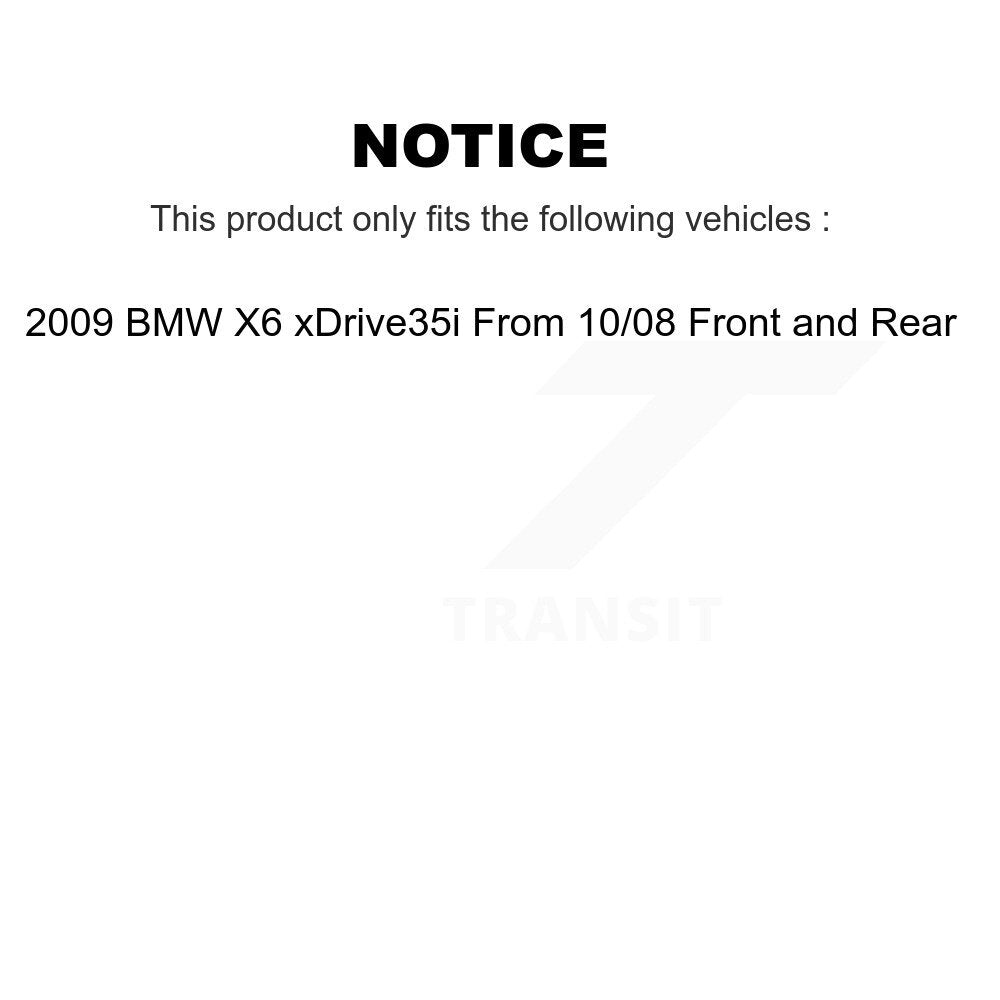 [Front+Rear] 2009 BMW X6 xDrive35i From 10 08 Premium OE Brake Rotors & Ceramic Pads Kit For Max Braking