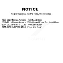 Load image into Gallery viewer, Front Rear Disc Brake Rotor Ceramic Pad Kit For INFINITI Nissan Armada QX80 QX56
