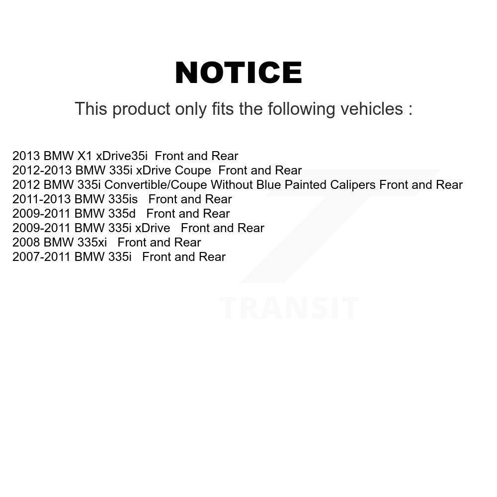 Front Rear Brake Rotor & Ceramic Pad Kit For BMW 335i xDrive X1 335d 335xi 335is