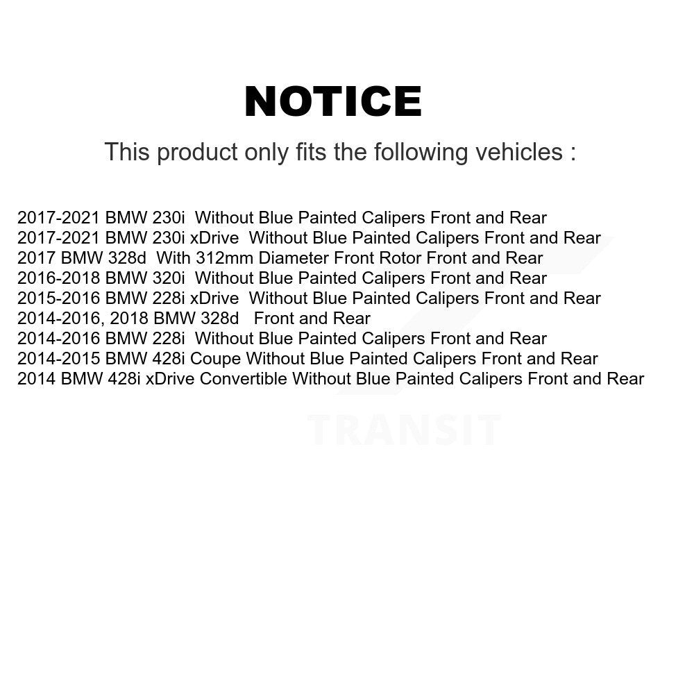 Front Rear Brake Rotor And Ceramic Pad Kit For BMW 328i 320i 428i 228i 230i 328d