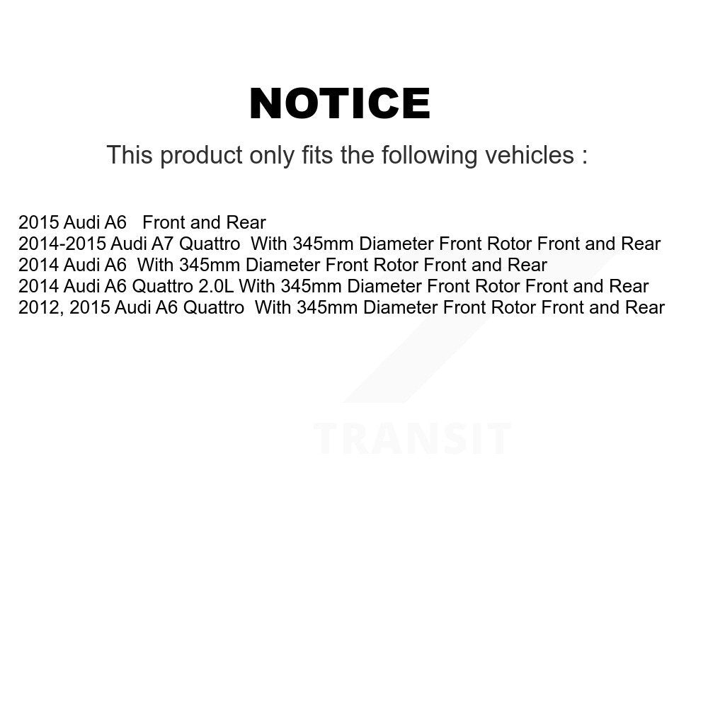 Front Rear Disc Brake Rotors And Ceramic Pads Kit For Audi A6 Quattro A7