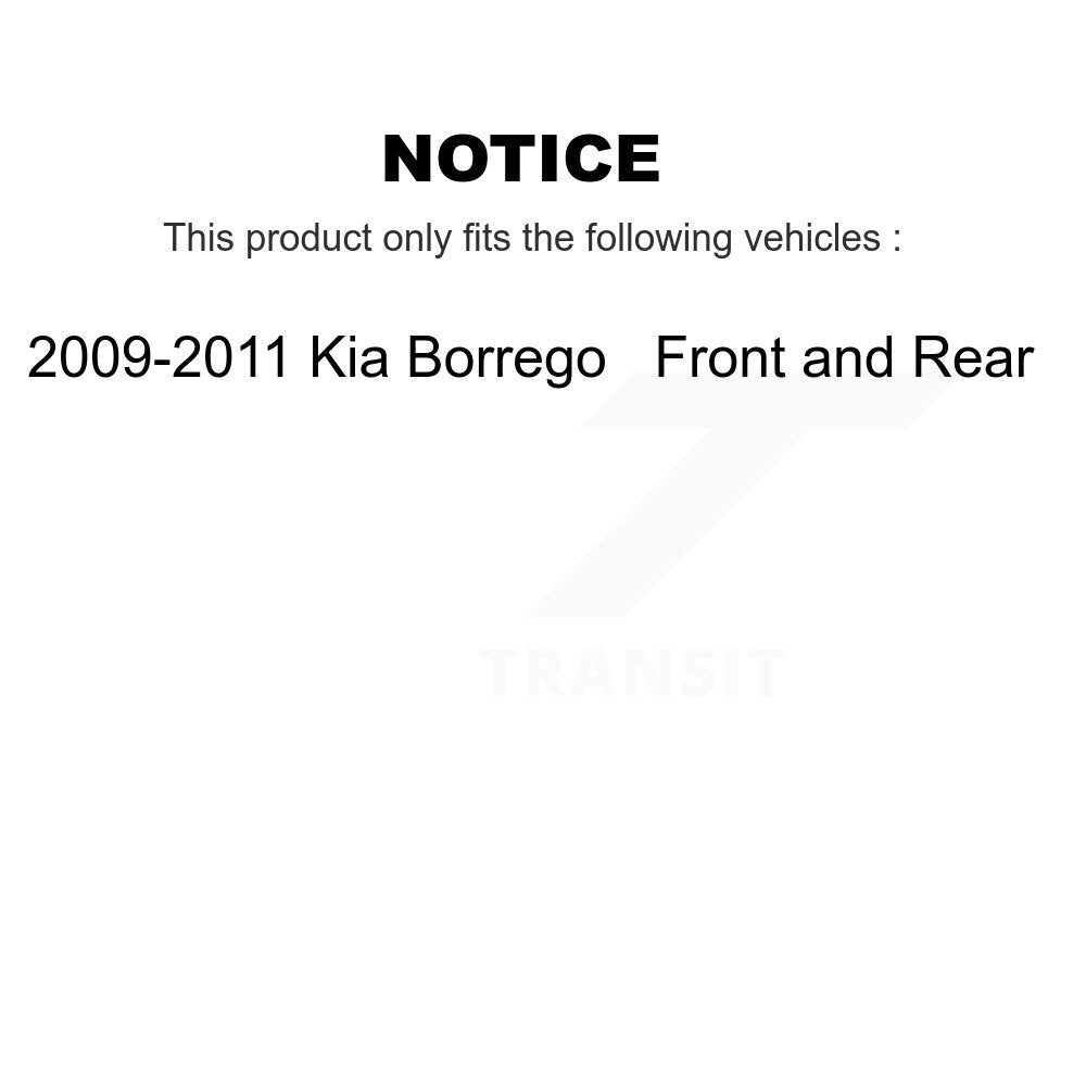 [Front+Rear] 2009-2011 Kia Borrego Premium OE Brake Rotors & Ceramic Pads Kit For Max Braking