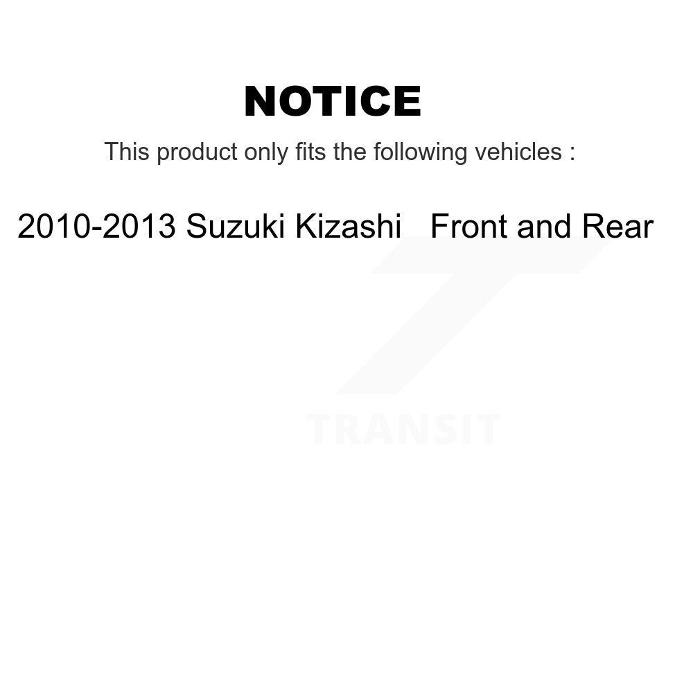[Front+Rear] 2010-2013 Suzuki Kizashi Premium OE Brake Rotors & Ceramic Pads Kit For Max Braking