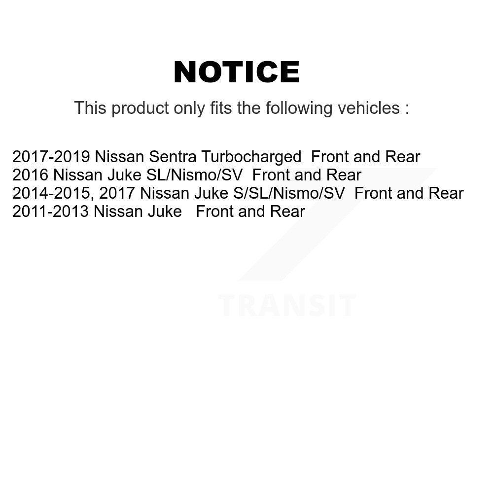 Front Rear Disc Brake Rotors And Ceramic Pads Kit For Nissan Sentra Juke