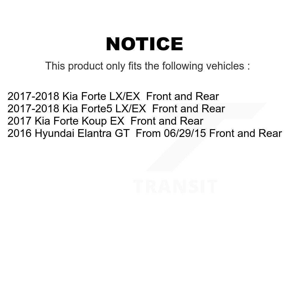 Front Rear Brake Rotor & Ceramic Pad Kit For Kia Forte Hyundai Elantra GT Forte5