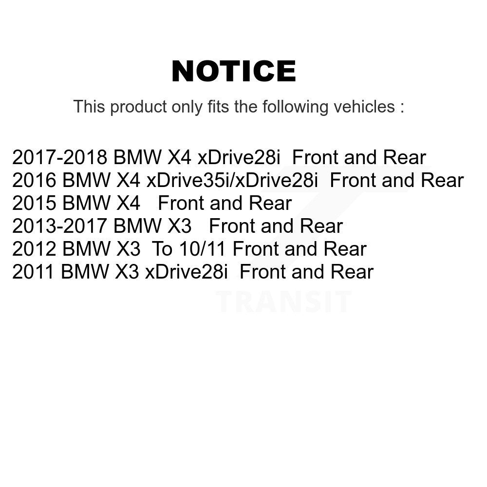 Front Rear Disc Brake Rotors And Ceramic Pads Kit For BMW X3 X4