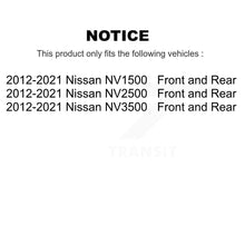 Charger l&#39;image dans la galerie, Front Rear Brake Rotor Ceramic Pad Kit For 2012-2021 Nissan NV2500 NV3500 NV1500