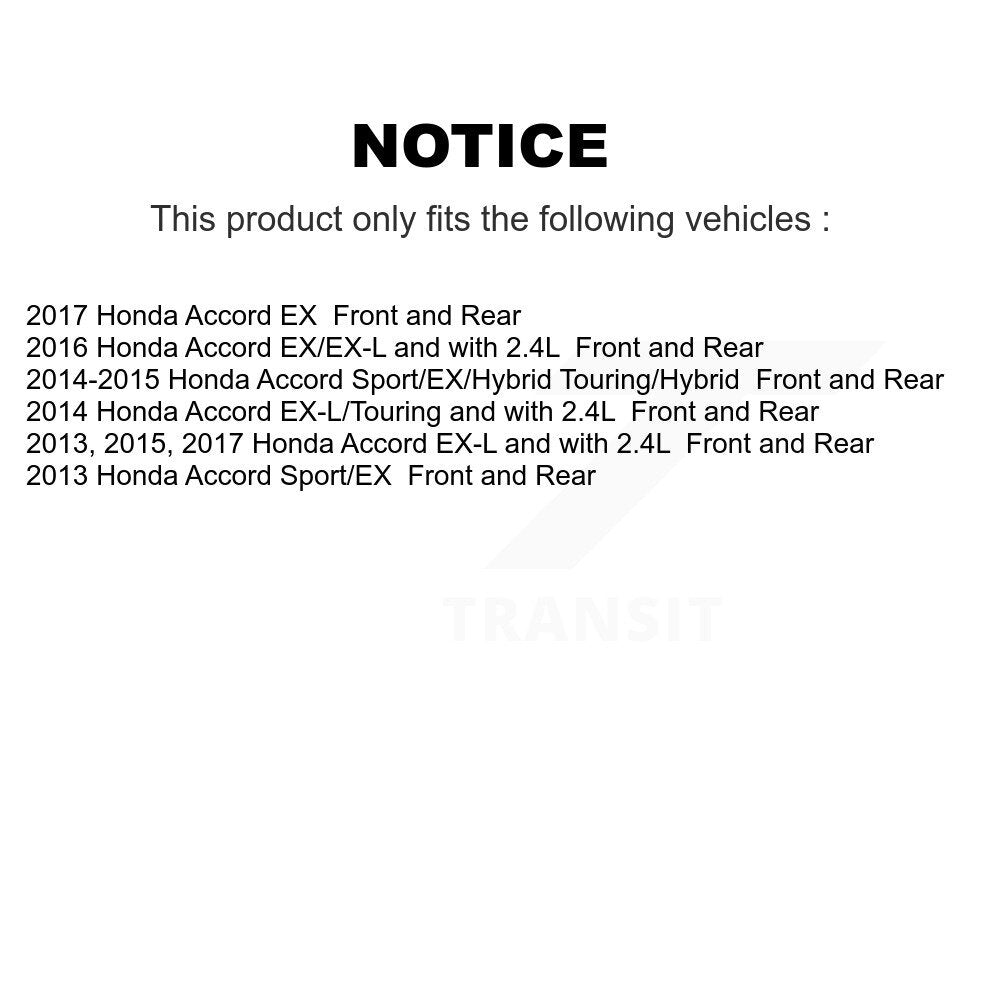 Front Rear Disc Brake Rotors And Ceramic Pads Kit For Honda Accord