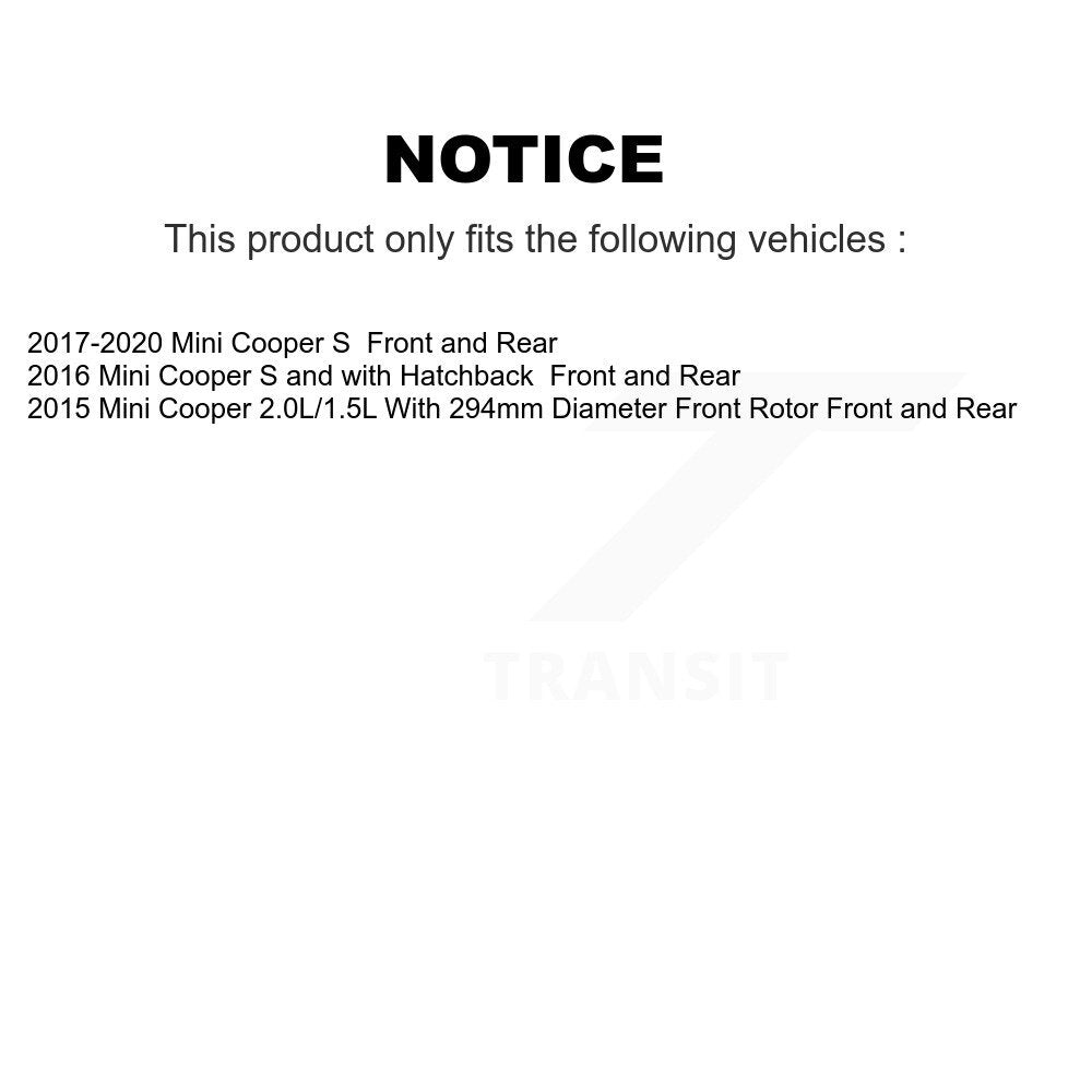 Front Rear Disc Brake Rotors And Ceramic Pads Kit For Mini Cooper