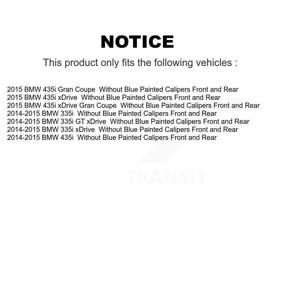 [Front+Rear] 2014-2015 BMW 335i GT xDrive Premium OE Brake Rotors & Ceramic Pads Kit For Max Braking