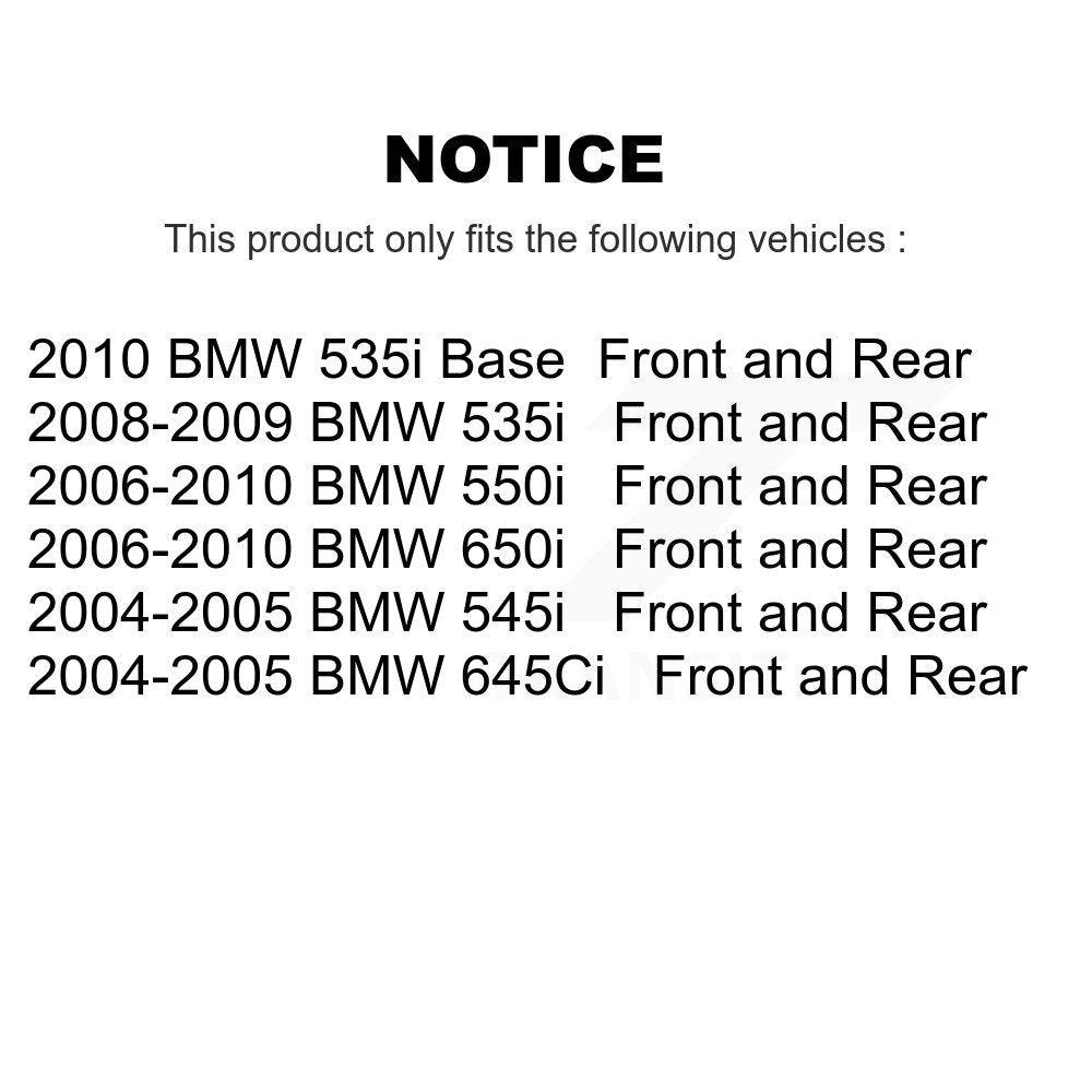 Front Rear Disc Brake Rotors & Ceramic Pad Kit For BMW 650i 535i 550i 645Ci 545i