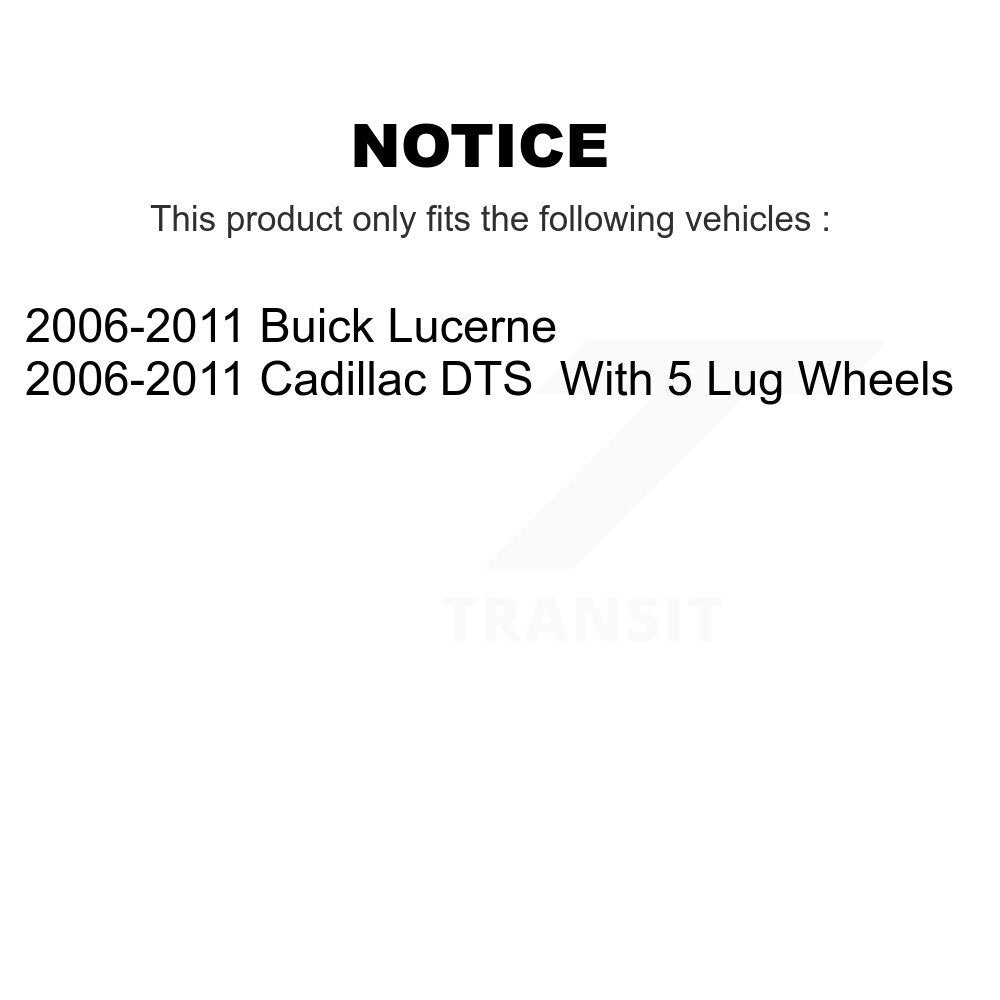 [Rear] 2006-2011 Buick Lucerne Cadillac DTS Premium OE Brake Rotors & Ceramic Pads Kit For Max Braking