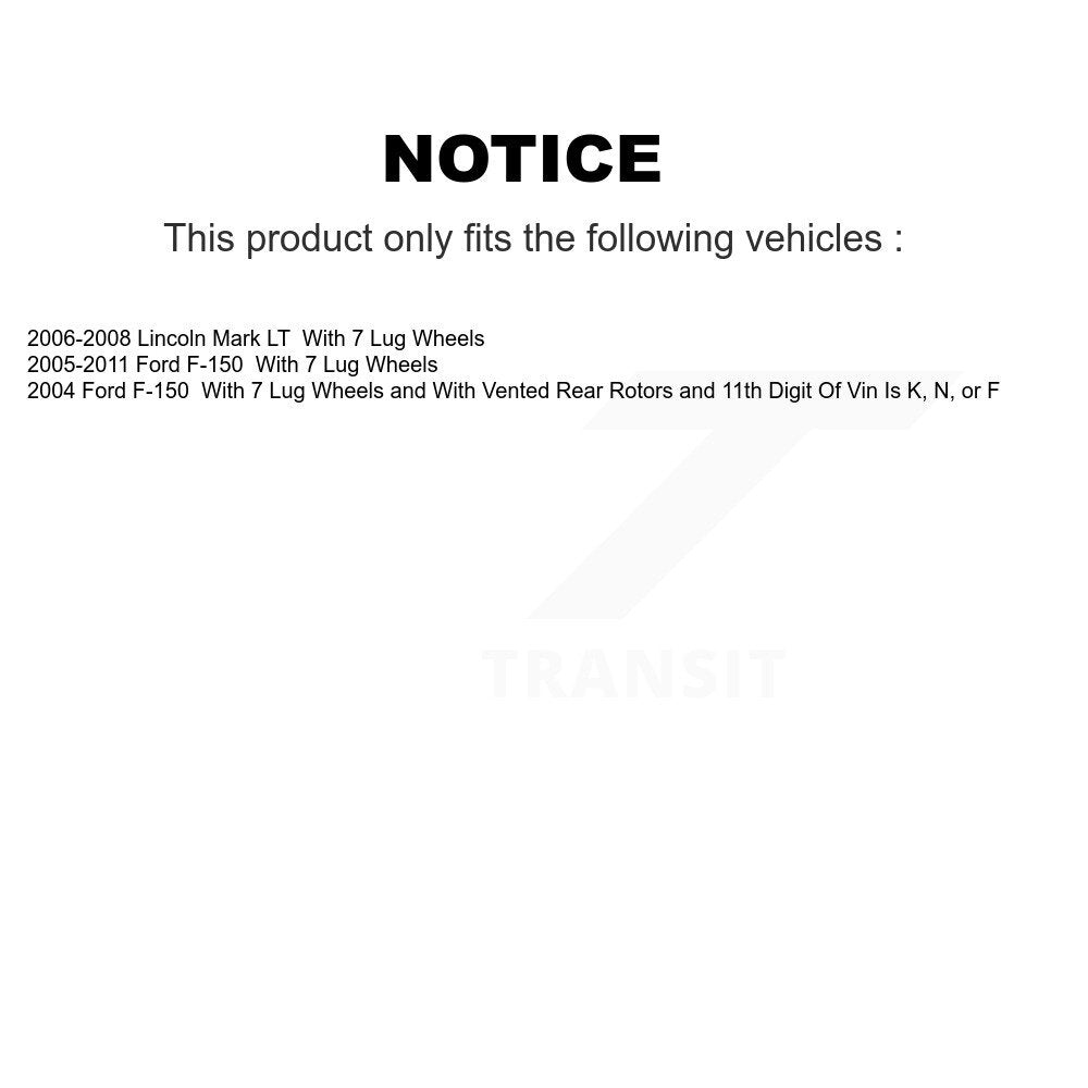 Rear Disc Brake Rotors And Ceramic Pads Kit For Ford F-150 Lincoln Mark LT