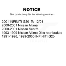 Load image into Gallery viewer, Rear Brake Rotors Ceramic Pad Kit For Nissan Altima Sentra Infiniti G20 INFINITI