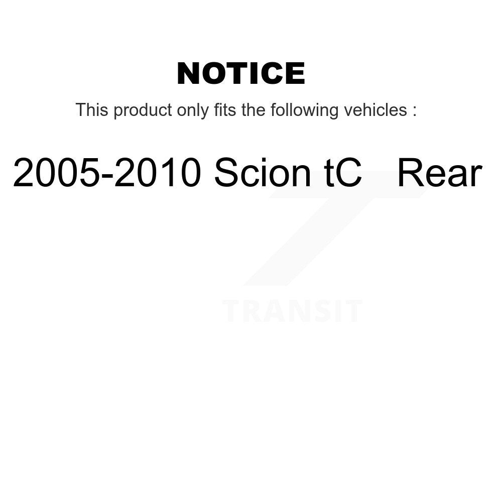 Kit de disques de frein à disque arrière et plaquettes en céramique pour Scion tC 2005-2010 