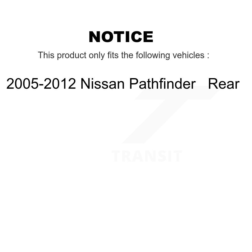 Rear Disc Brake Rotors And Ceramic Pads Kit For 2005-2012 Nissan Pathfinder