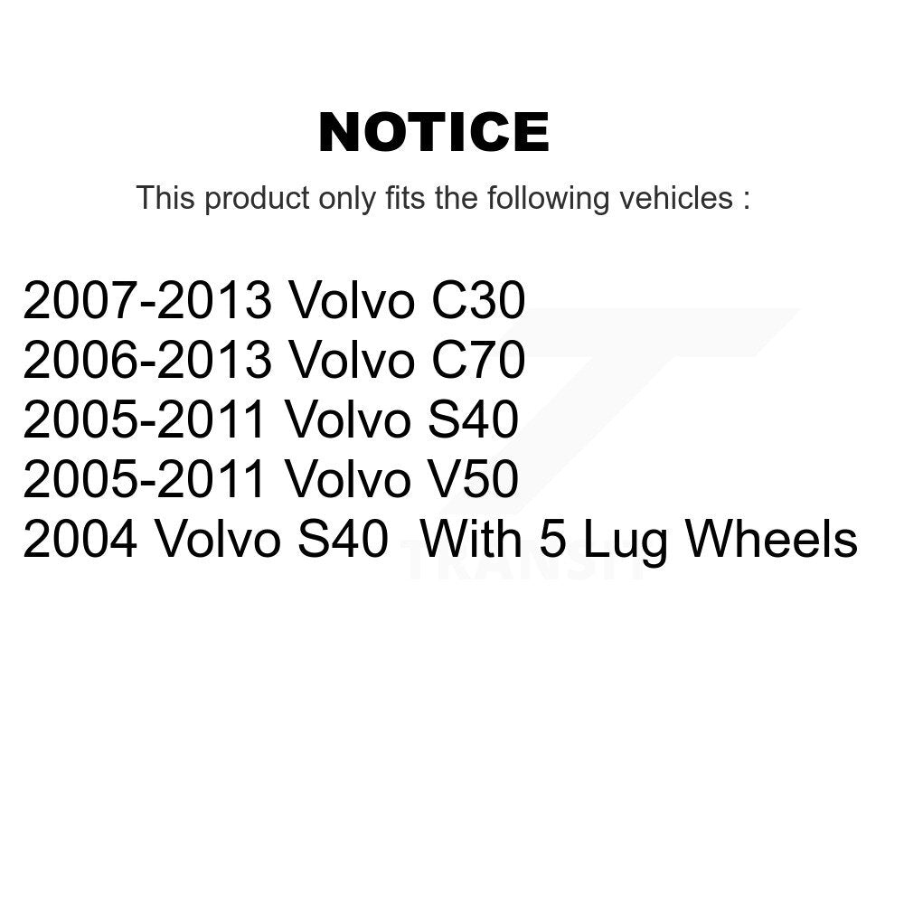 Rear Disc Brake Rotors And Ceramic Pads Kit For Volvo S40 C70 C30 V50