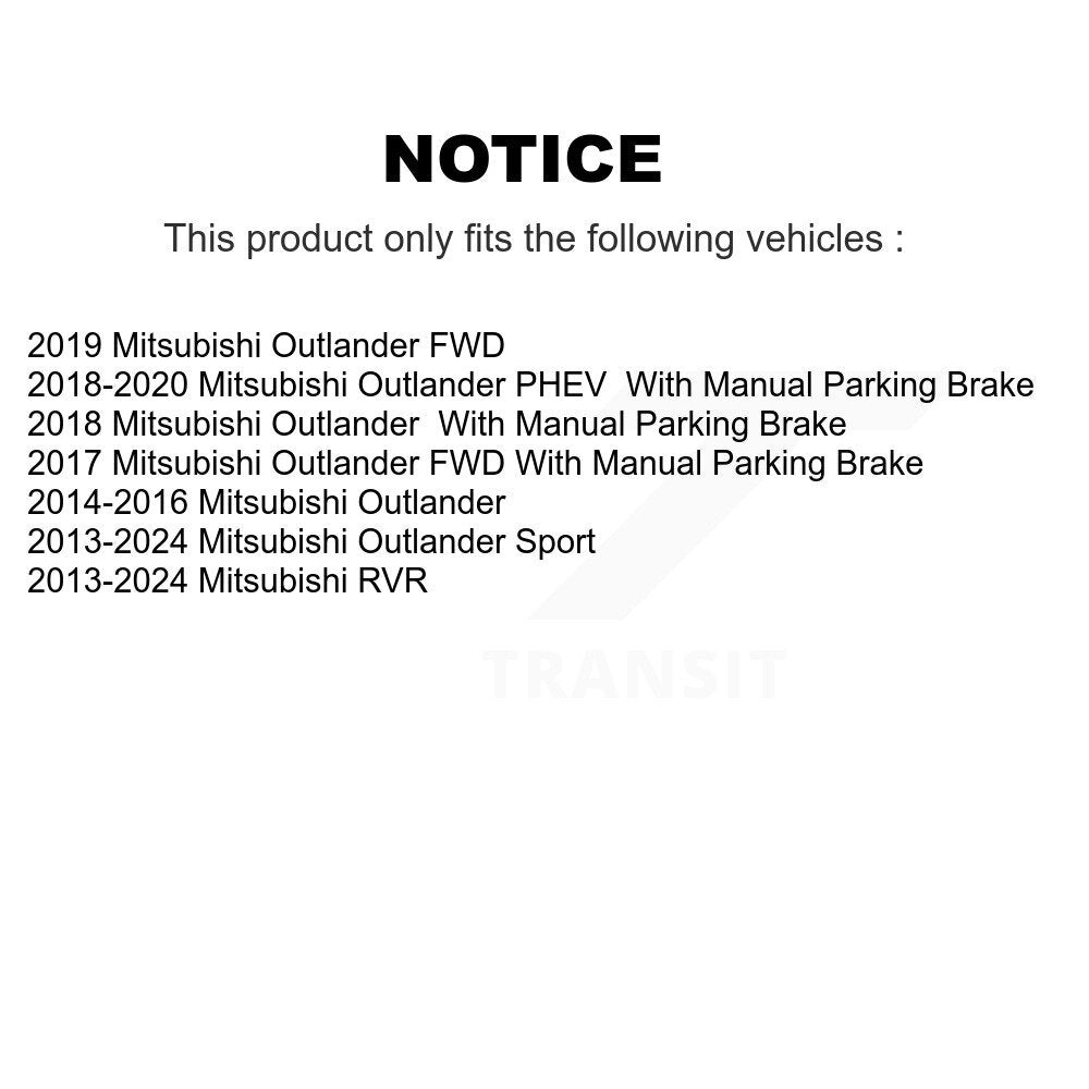 Rear Disc Brake Rotors & Ceramic Pad Kit For Mitsubishi Outlander Sport PHEV RVR