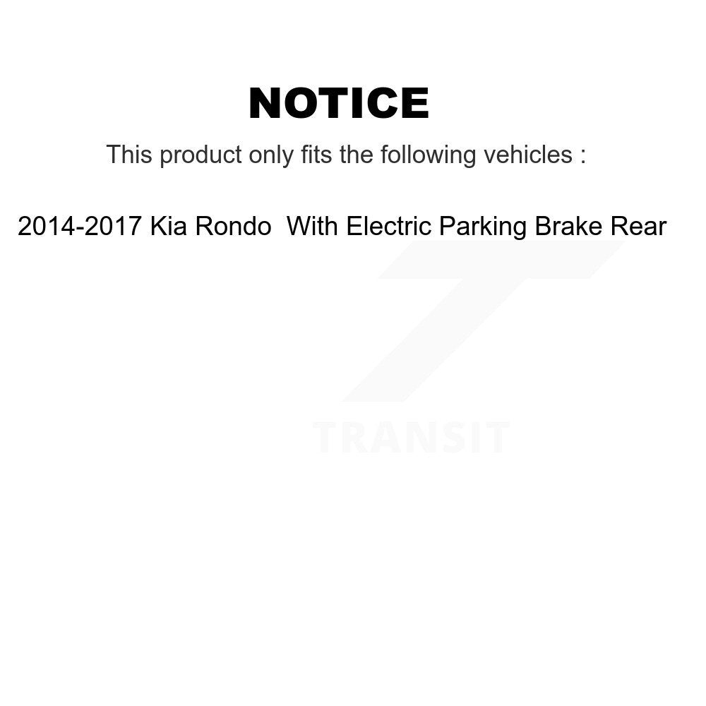 Rear Brake Rotor Ceramic Pad Kit For 14-17 Kia Rondo With Electric Parking