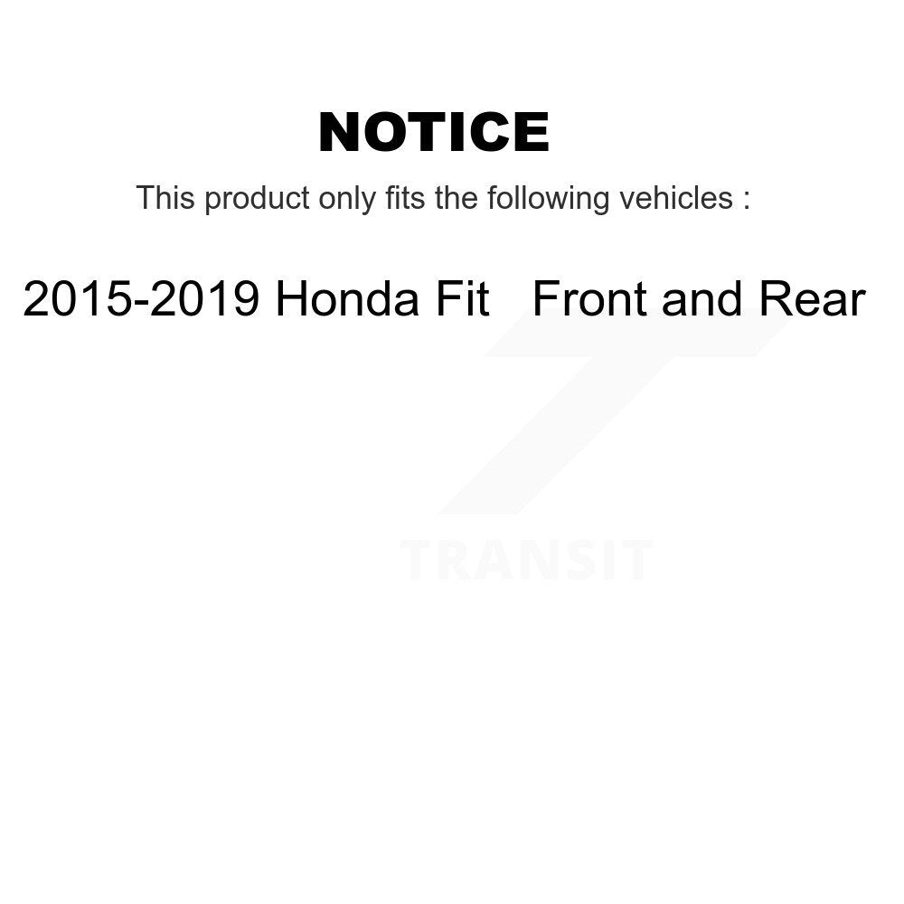 [Front+Rear] 2015-2019 Honda Fit Premium OE Brake Rotor Drum Kit & Ceramic Pads For Max Braking