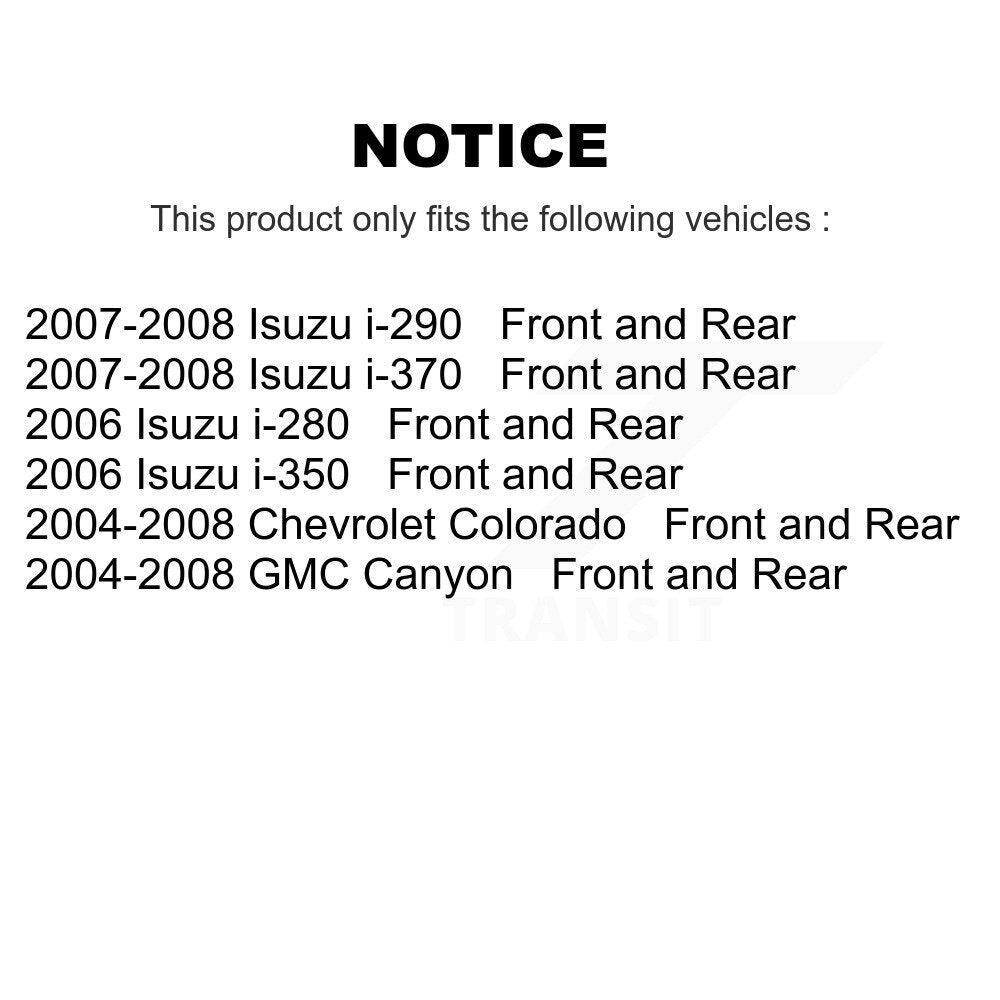 Front Rear Brake Rotor Ceramic Pad And Drum Kit (7Pc) For Chevrolet Colorado GMC