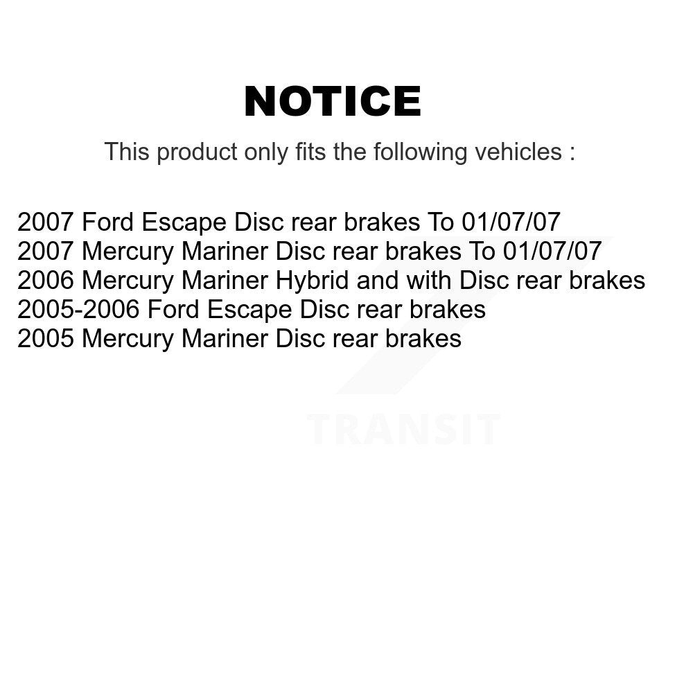 Front Rear Disc Brake Rotor Ceramic Pad & Drum Kit (7Pc) For Ford Escape Mercury