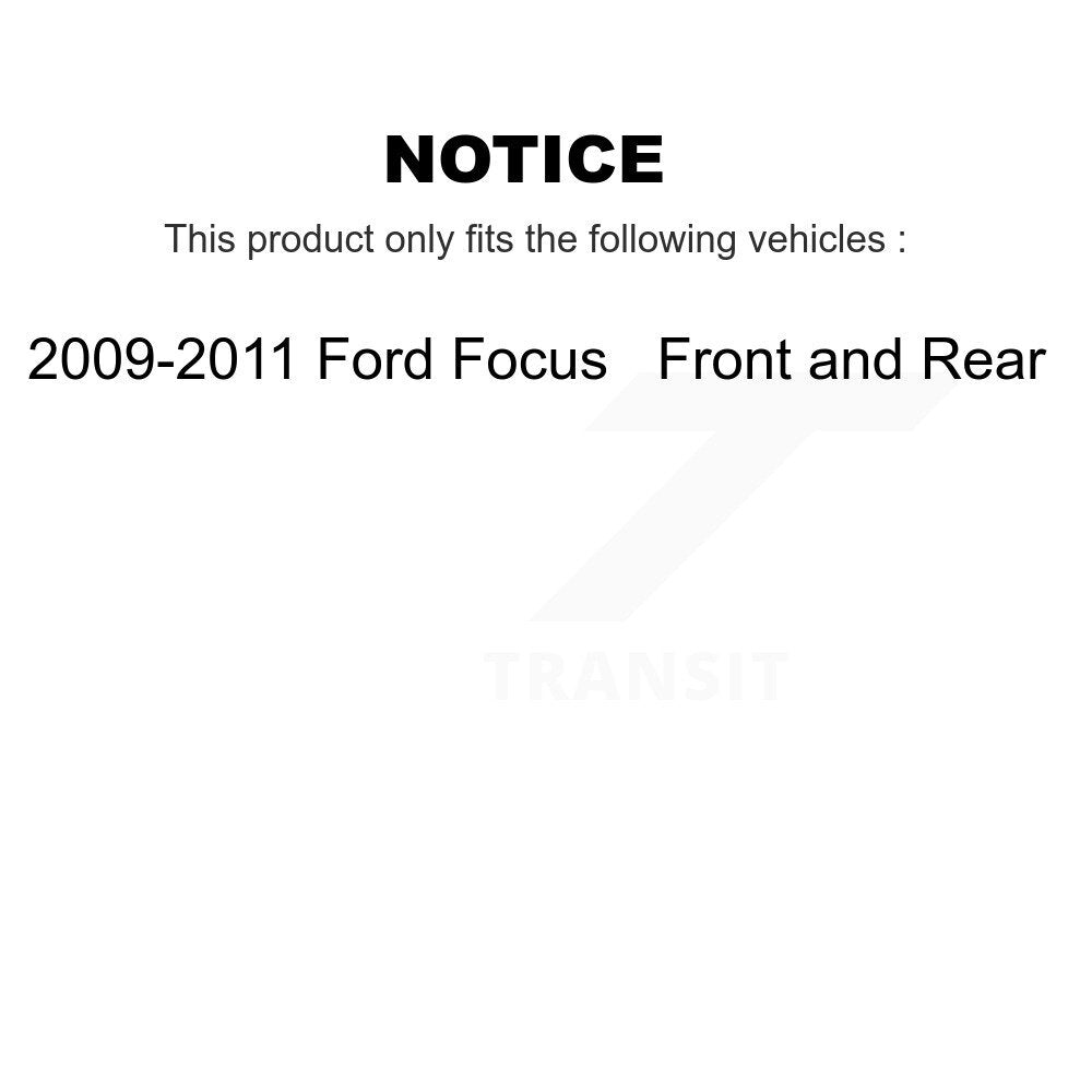 [Front+Rear] 2009-2011 Ford Focus Premium OE Brake Rotor Drum Kit & Ceramic Pads For Max Braking