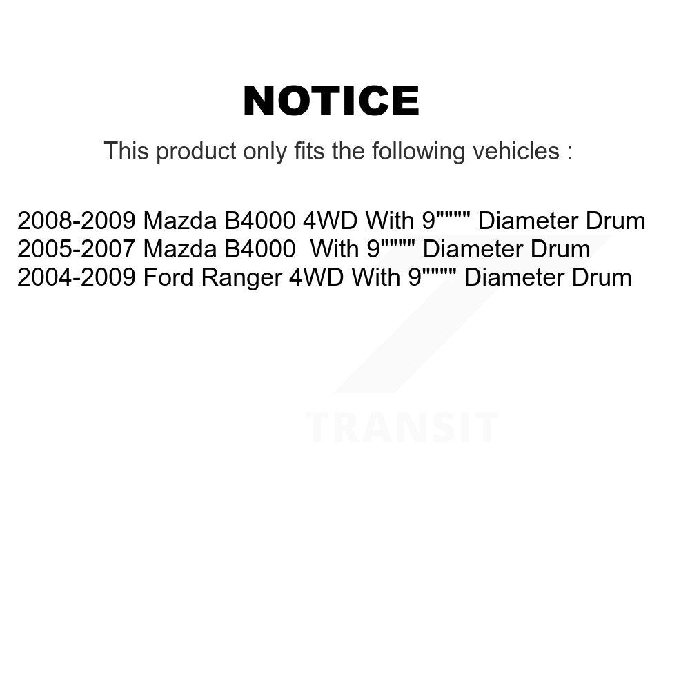 [Front+Rear] 04-09 Ford Ranger 4WD Premium OE Brake Rotor Drum Kit & Ceramic Pads For Max Braking