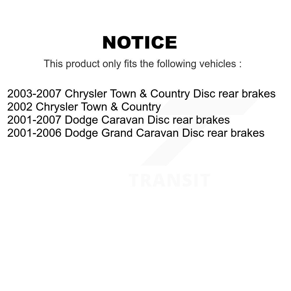 Front Rear Brake Rotor Ceramic Pad Drum Kit (9Pc) For Dodge Caravan Grand Chrysler Town & K8T-102687