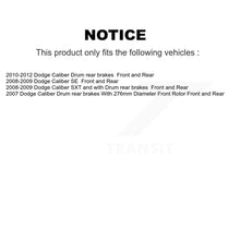 Load image into Gallery viewer, Front Rear Disc Brake Rotors Ceramic Pads And Drum Kit (9Pc) For Dodge Caliber