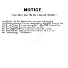 Charger l'image dans la galerie, Front Rear Disc Brake Rotor Ceramic Pad Drum Kit (7Pc) For Dodge Chrysler Town &amp;
