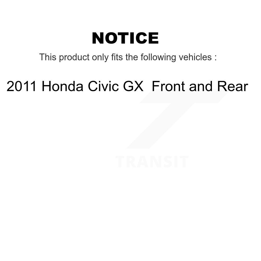 [Front+Rear] 2011 Honda Civic GX Premium OE Brake Rotor Drum Kit & Ceramic Pads For Max Braking