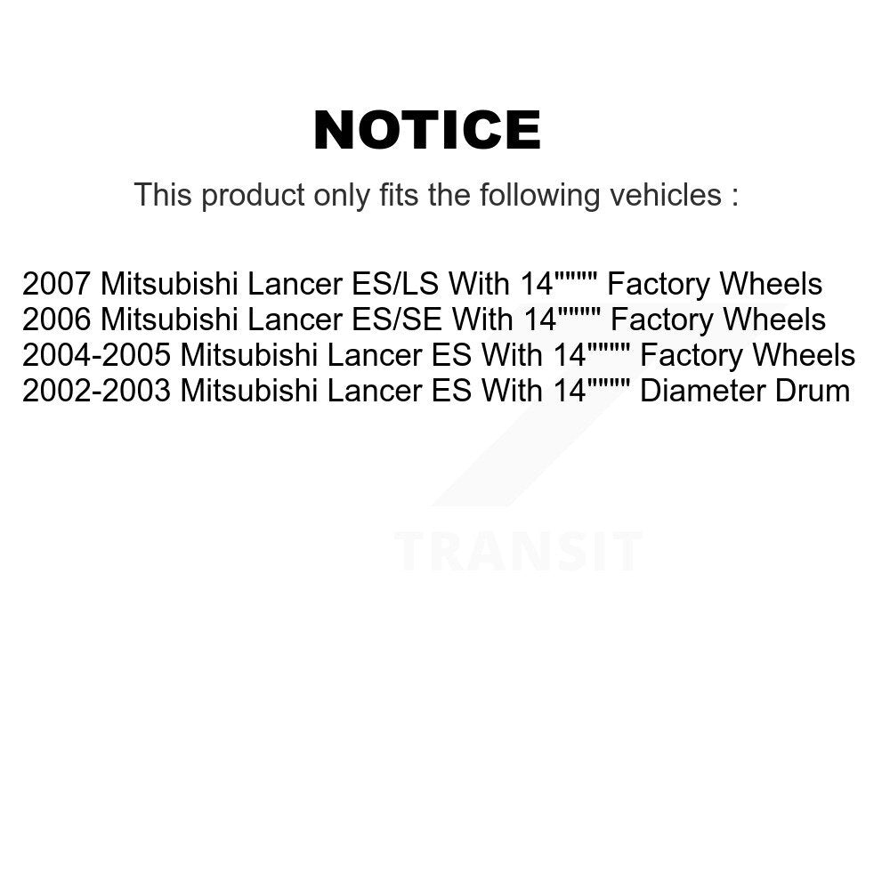 Front Rear Disc Brake Rotor Ceramic Pad And Drum Kit (7Pc) For Mitsubishi Lancer
