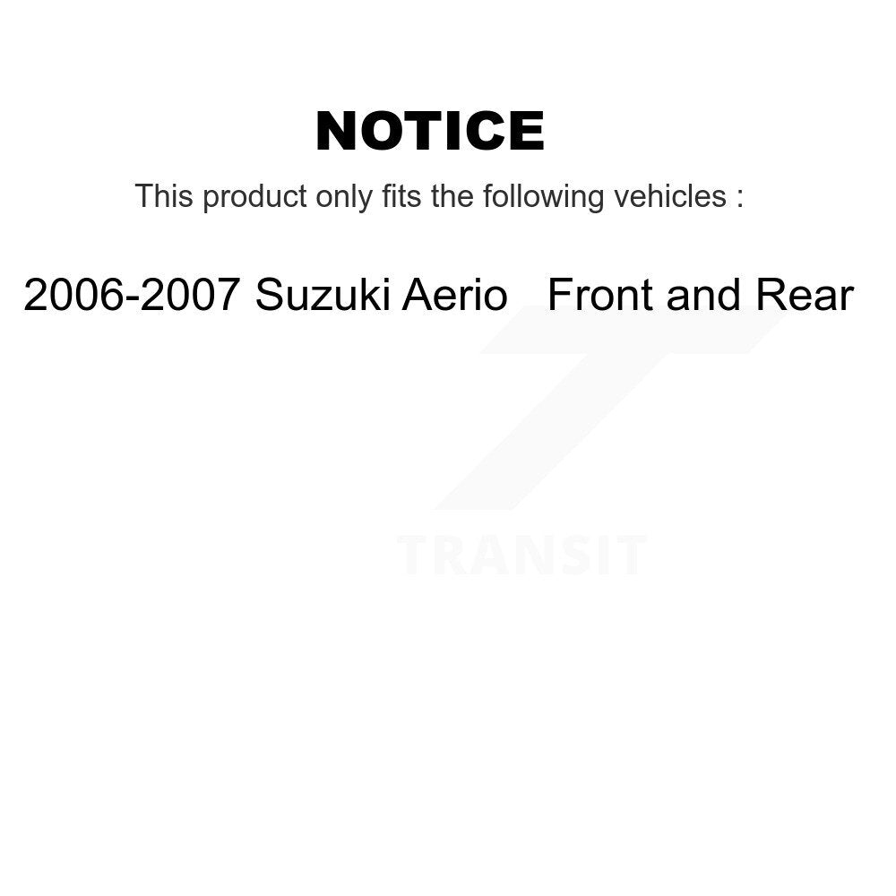 [Front+Rear] 2006-2007 Suzuki Aerio Premium OE Brake Rotor Drum Kit & Ceramic Pads For Max Braking