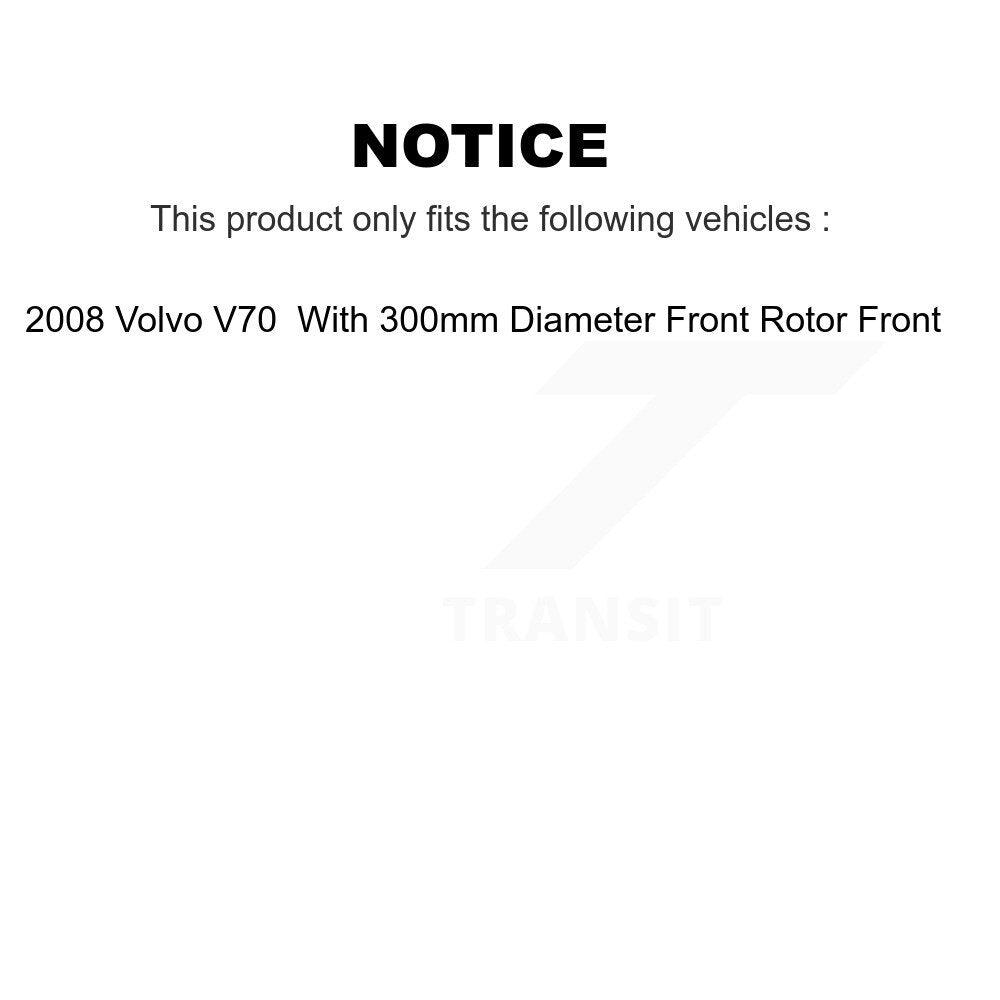 Front Brake Rotor & Ceramic Pad Kit For 2008 Volvo V70 With 300mm Diameter