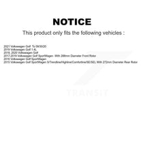 Load image into Gallery viewer, Front Rear Disc Brake Rotors And Ceramic Pads Kit For Volkswagen Golf SportWagen