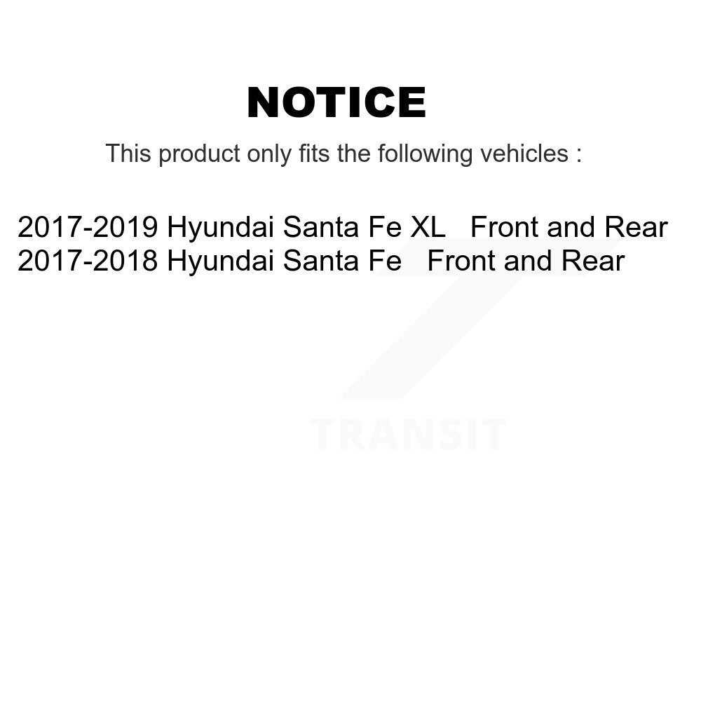 Front Rear Disc Brake Rotors And Ceramic Pads Kit For Hyundai Santa Fe XL