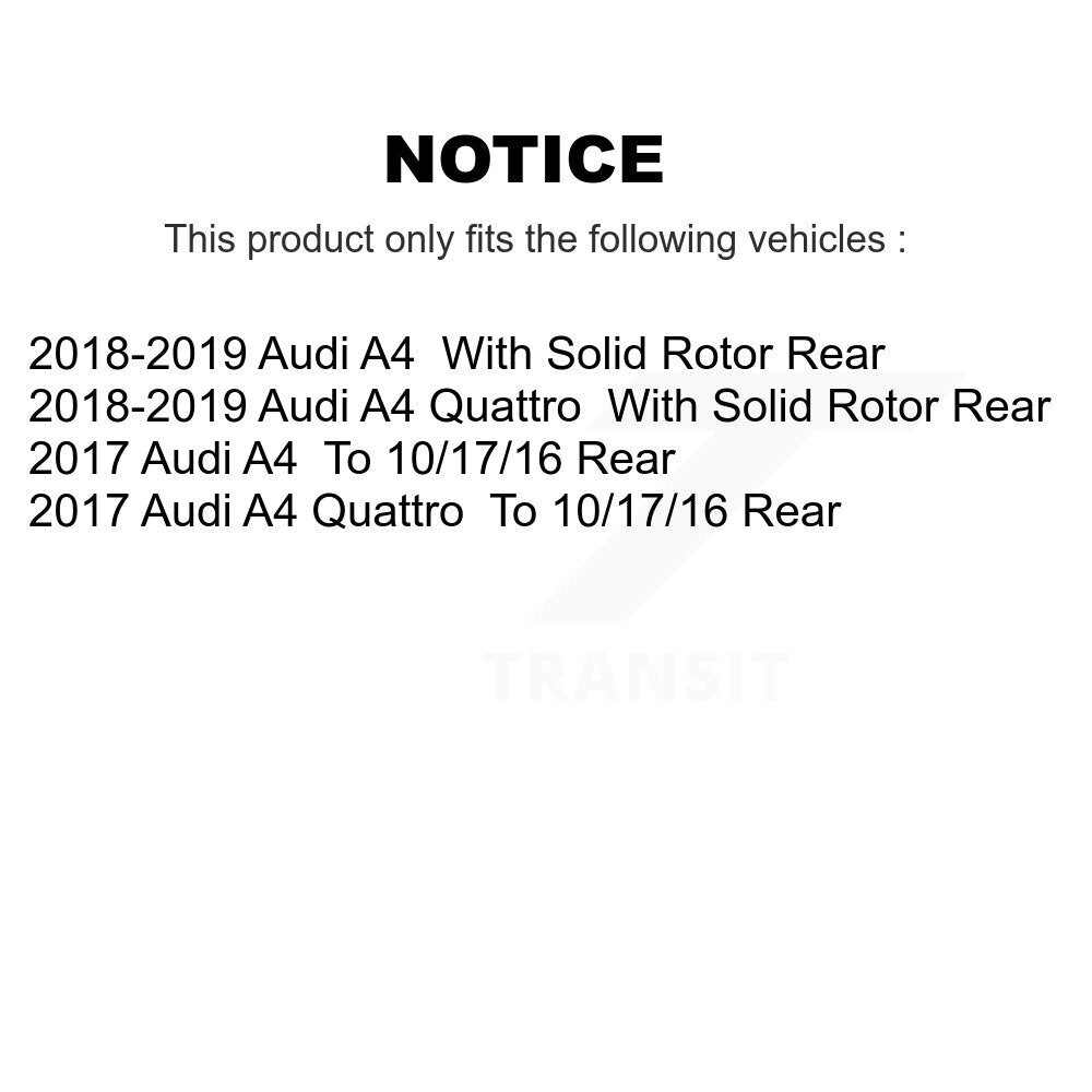 Rear Disc Brake Rotors And Ceramic Pads Kit For Audi A4 Quattro