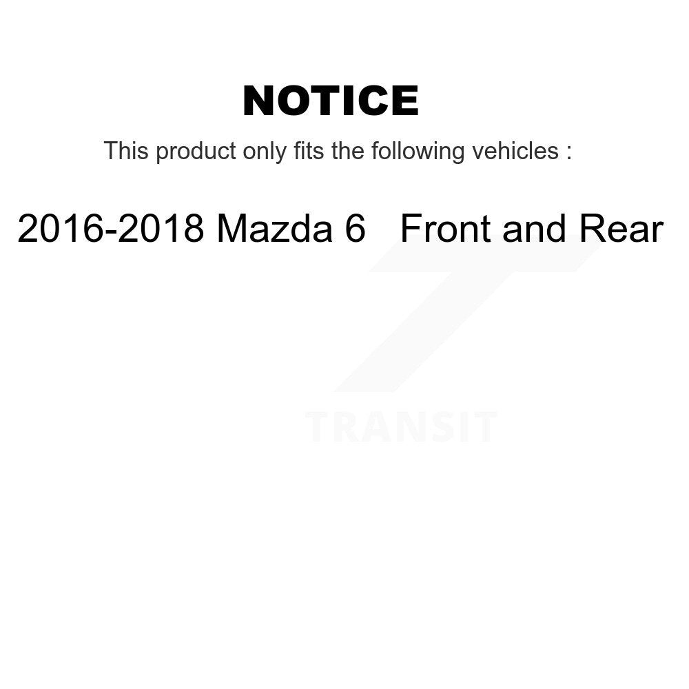 [Front+Rear] 2016-2018 Mazda 6 Premium OE Brake Rotors & Ceramic Pads Kit For Max Braking