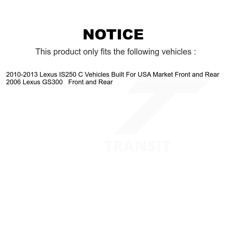 Front Rear Disc Brake Rotors And Ceramic Pads Kit (6Pc) For Lexus IS250 GS300