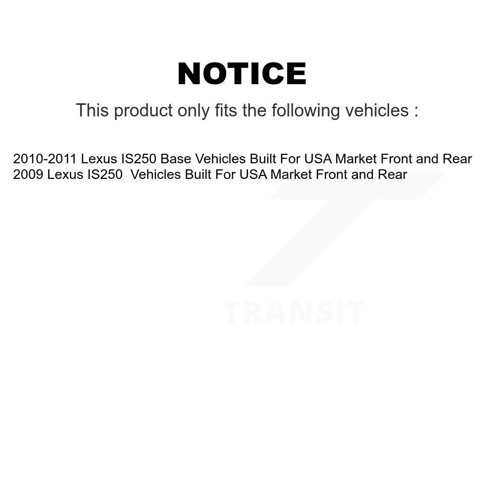 Front Rear Disc Brake Rotors And Ceramic Pads Kit (6Pc) For Lexus IS250