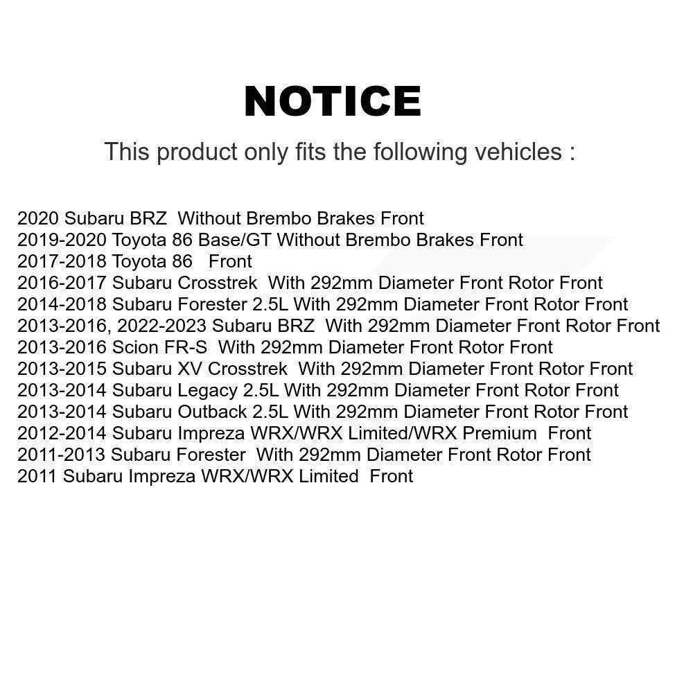 Front Brake Rotors Ceramic Pad Kit For Subaru Forester Impreza Outback XV Legacy