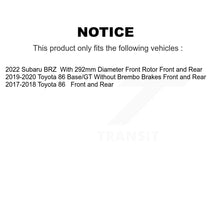 Load image into Gallery viewer, Front Rear Disc Brake Rotors And Ceramic Pads Kit For Toyota 86 Subaru BRZ
