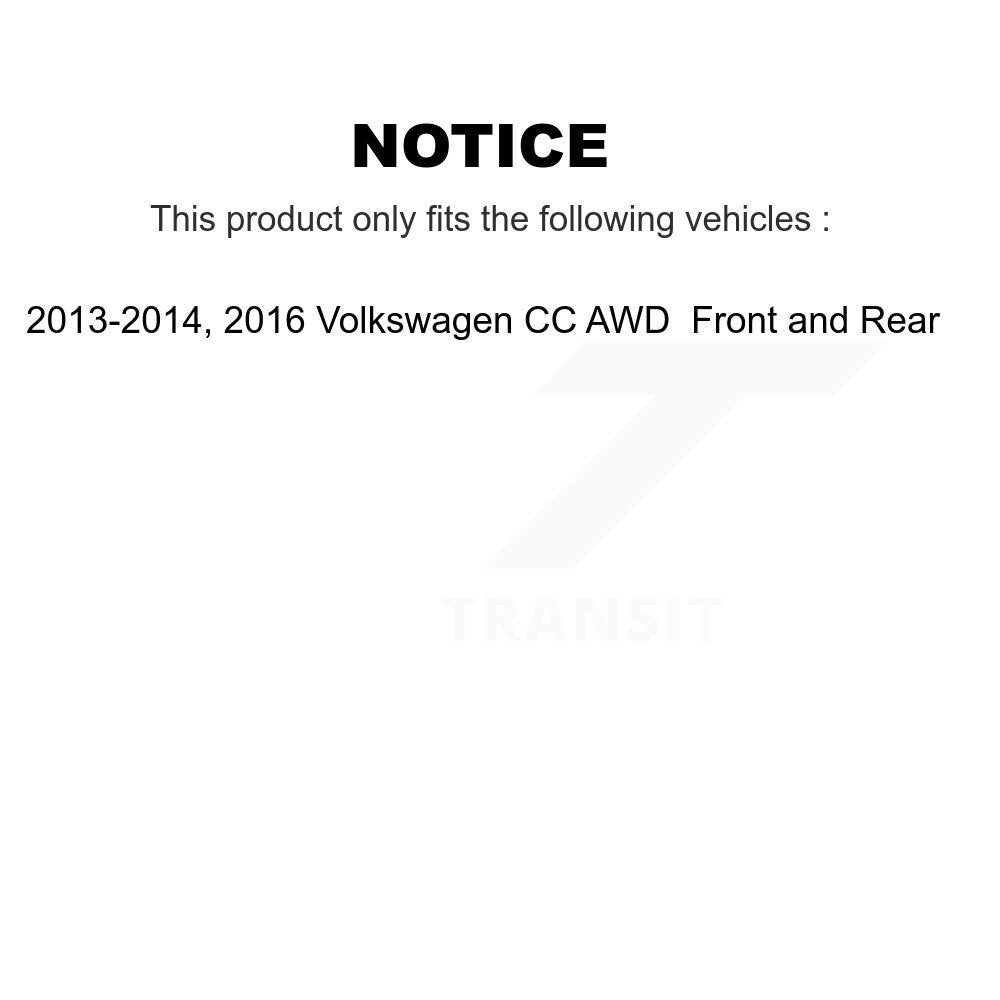 Front Rear Disc Brake Rotors And Ceramic Pads Kit For Volkswagen CC AWD